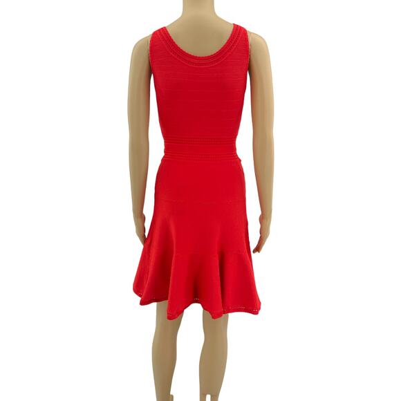 Diane Von Furstenberg DVF XS Perry Chilli Pepper Red Fit & Flare Bandage Dress - Picture 5 of 8
